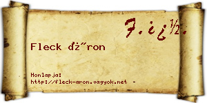 Fleck Áron névjegykártya