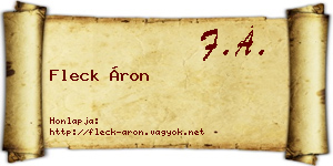 Fleck Áron névjegykártya